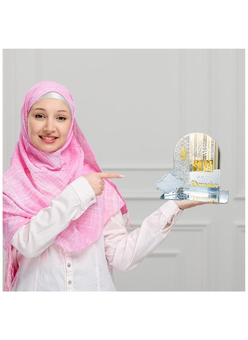 Eworld Ramadan Wooden Advent Calendar, Elegant Countdown Decoration with Acrylic Craft Ornaments for Home, Eid Celebrations, and Kids' Gifts, Featuring a 30-Day Countdown  - Image 5