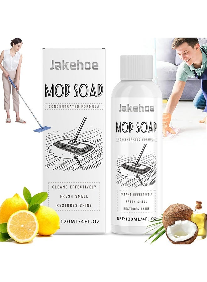 Jakehoe Mop Soap,Upgrade Mop Soap for Floor Cleaning - New Highly Scented Mop Soap - Floor Cleaner for mopping Multi-purpose Mop Soap Household Supplies Cleaner for Home, Kitchen, Bathroom 120ML - Image 1