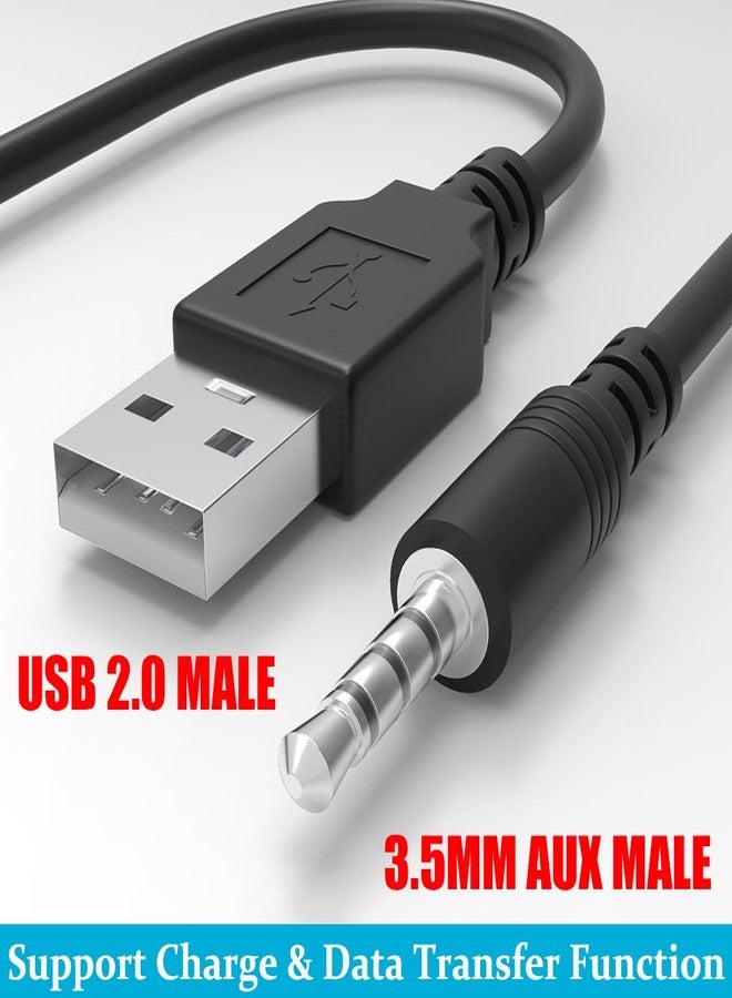 Warmstor 2-Pack 3.3-Feet USB 2.0 Type A Male to 3.5mm AUX Male Charging Cable Charge Cord for MP3 MP4 Players, Headphones, Speakers, Watches, Boombox - Image 2
