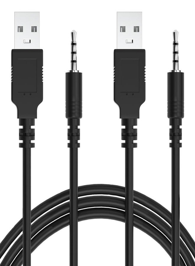 Warmstor 2-Pack 3.3-Feet USB 2.0 Type A Male to 3.5mm AUX Male Charging Cable Charge Cord for MP3 MP4 Players, Headphones, Speakers, Watches, Boombox - Image 1