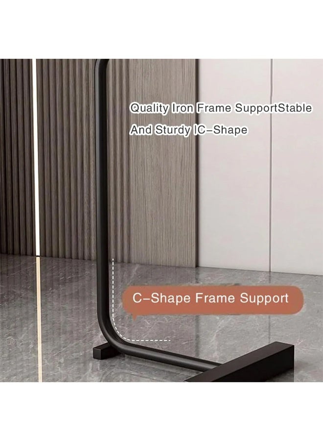 متجر ان زون طقم طاولات جانبية عصرية بتصميم حرف C مع سطح رخامي أسود وإطار معدني متين 40×36×60 سم - Image 4
