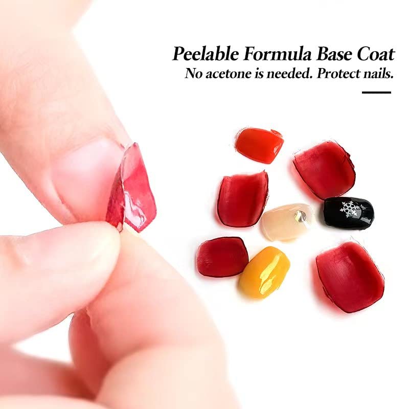 FZANEST Peel Off Gel Base Coat For Gel Nail Polish,15ml UV LED Light Peelabel Base Nail Polish Non Toxic Vegan Cruelty Free - Image 2