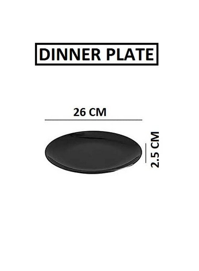 VolCraft Ceramic Black Matte Full Size Dinner Plates, Dinnerware Serving Plate Thali, Ceramic Plates for Dinner, Snack Plate,Size 10 inch, Microwave Safe,Oven Safe Set of 6 Plates - Image 4