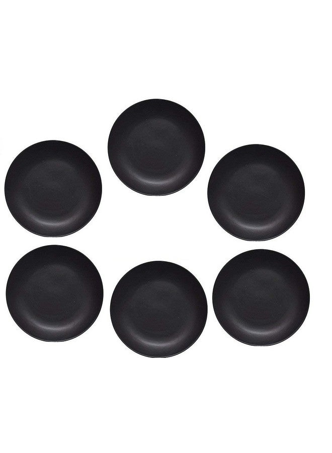VolCraft Ceramic Black Matte Full Size Dinner Plates, Dinnerware Serving Plate Thali, Ceramic Plates for Dinner, Snack Plate,Size 10 inch, Microwave Safe,Oven Safe Set of 6 Plates - Image 3