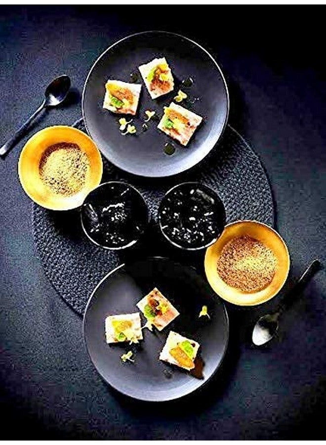 VolCraft Ceramic Black Matte Full Size Dinner Plates, Dinnerware Serving Plate Thali, Ceramic Plates for Dinner, Snack Plate,Size 10 inch, Microwave Safe,Oven Safe Set of 6 Plates - Image 2