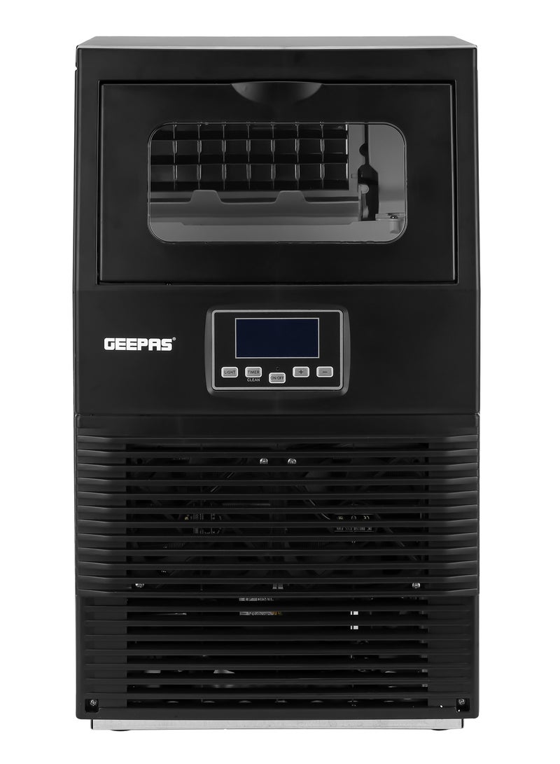 Geepas Automatic Ice Maker, Production Capacity 30 Kg/24 Hrs , Water Container Capacity 1L, Ice Container capacity 4Kg/10L, Auto Shut Off, Drain Plug, Shovel, PE Tube, Drain Tube, Connecter 30 kg 210 W GIM63061 Black - Image 3