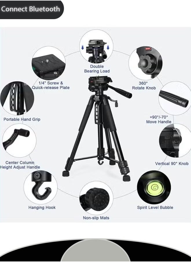 Generic - Slr Camera Tripod, Photography And Video Stand, Portable Micro Single Tripod, Mobile Phone Stand, Can Be Used For Selfie Live Broadcast, Desktop Fill Light - Image 1