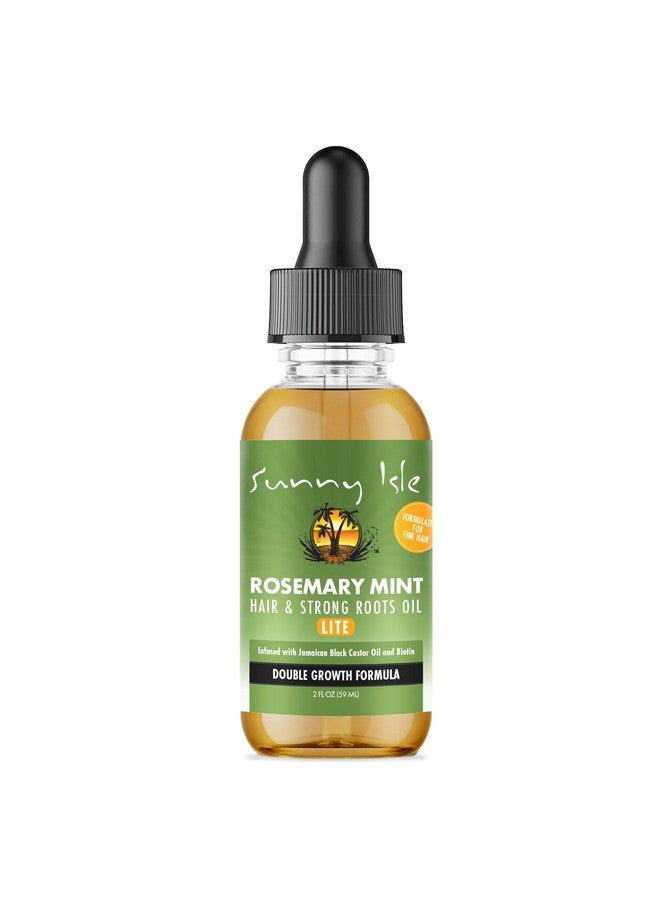 Sunny Isle Rosemary Mint Hair And Strong Roots Oil Lite 2Oz | For Light, Thin Hair | Infused With Biotin & Jamaican Black Castor Oil | Nourish Hair Follicles | Dry Scalp, Split Ends - Image 1