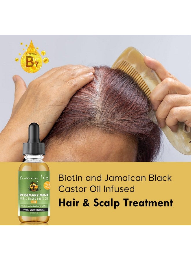 Sunny Isle Rosemary Mint Hair And Strong Roots Oil Lite 2Oz | For Light, Thin Hair | Infused With Biotin & Jamaican Black Castor Oil | Nourish Hair Follicles | Dry Scalp, Split Ends - Image 4