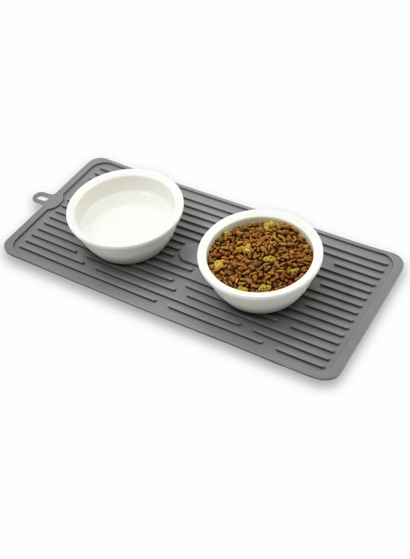 حصيرة طعام وماء للحيوانات الأليفة للكلاب والقطط بتصميم غير قابل للانزلاق لمنع الفوضى للحيوانات الأليفة الصغيرة والمتوسطة - Image 5