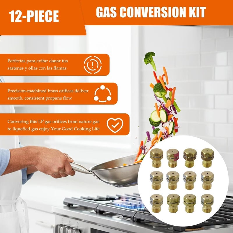 Globally trusted affordable quality Update Natural Gas to Propane Conversion Kit, GRLP4 LP Gas Conversion Kit with 12 Brass Orifice Nozzles Fit for Frigidaire & Fit for Kenmore & Suitable for Electrolux Range/Cooktop/Stove Local supply chain stock Suburban residential ship Batch uniform stable quality Wide range expanded design Permanent & temporary usable Multi-source stock guarantee Multi stock guarantee supply Easy assemble Storage burden minimized build Oil resistant Tight fitted parts Field tested quality Space saving Diverse requirement fit Daily use improved quality All condition fit Chemical free Elegant upgraded practical design New residential zone delivery Repeated use friendly design Growing order stock support User friendly optimized build Hot & cold climate compatible Natural tone color options - Image 4