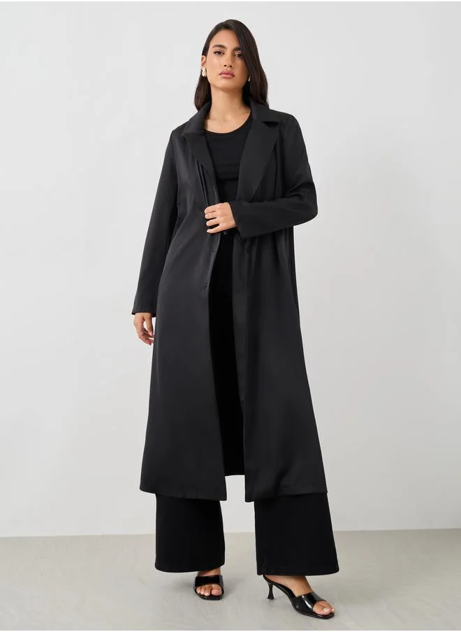 ستايلي Styli Regular Fit Notch Lapel Midi Kimono