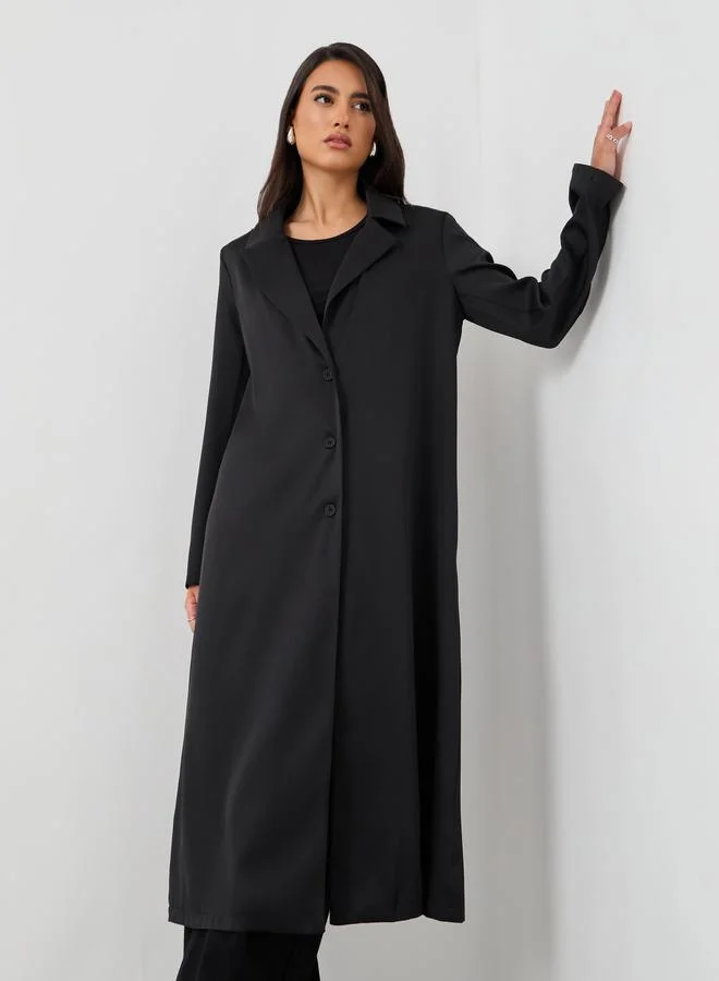 Styli Styli Regular Fit Notch Lapel Midi Kimono