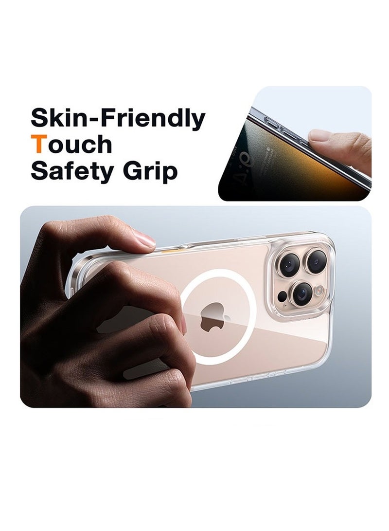 دبليو تيك حزمة حماية 3 في 1 لهاتف أبل آيفون 16 برو ماكس 5G 2024، غطاء شفاف فائق ضد الصدمات مع ماجسيف، واقي شاشة زجاجي بقوة 9H وواقي عدسة الكاميرا، حماية 360، سهولة التركيب - شفاف - Image 2