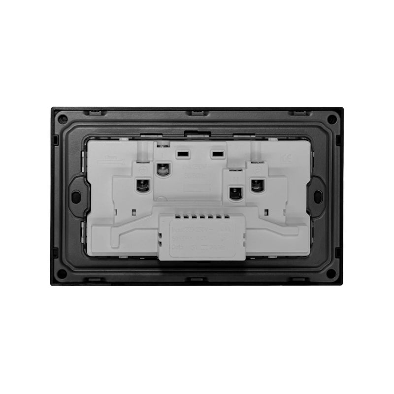 Donmarco Ultra Thin 2 Gang Double MF Socket 13A with USB + Type-C Ports (5V 3.1A) – Fire-Resistant , 3-Year Warranty , Sleek Plastic Design (Matt Black) | 13A Socket Wall Socket Power Outlet - Image 4