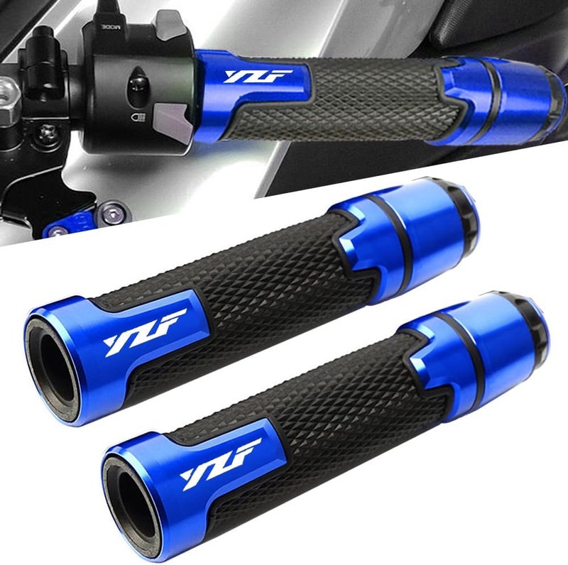 FREAXLL 2pcs 22mm 7/8" Motorcycle Handlebar Grip Ends Set for Yamaha YZF Models (Blue) - Image 1
