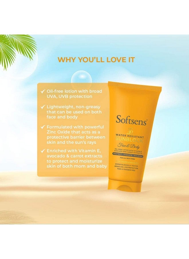 Softsens Sunblock Spf 30 Lotion | Enriched With Vitamin E, Avocado & Carrot Extracts | For Babies & Parents | 50G Pack Of 1 - Image 3