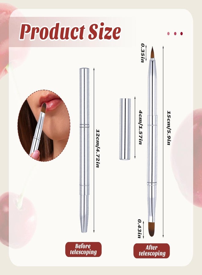 Jeffdad فرشاة مكياج شفاه مزدوجة الأطراف من جيفداد، فرشاة شفاه محمولة قابلة للسحب لأحمر الشفاه، وملمع الشفاه، وظلال العيون، مناسبة للسفر - Image 2