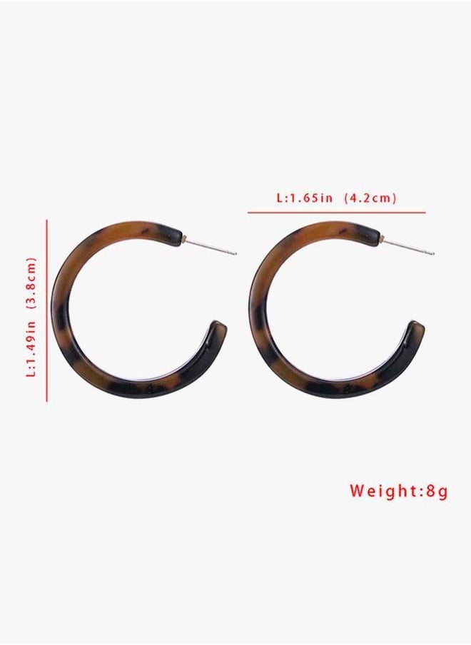 NIBEMINENT - Resin Hoops Earrings Coffee - Image 1