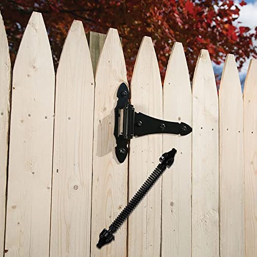 SANKINS 14" Gate Spring Self Closing Heavy Duty Outdoor Door Spring Automatic Metal Gate Closure Hardware with Adjustable Tool for Wooden and Vinyl Fence, Black, 2 Pcs - Image 4