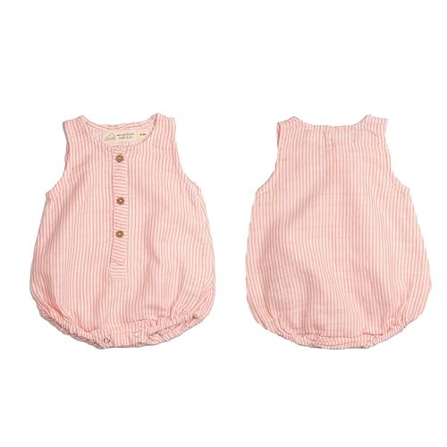 Masilo 100% Organic Cotton Baby Romper Multipack/Set of 3 Infant Wear/Soft and Comfortable Newborn Clothing/Print, Solid and Striped Front Buttoned Bodysuit/Onesies - Rainbow - Image 5