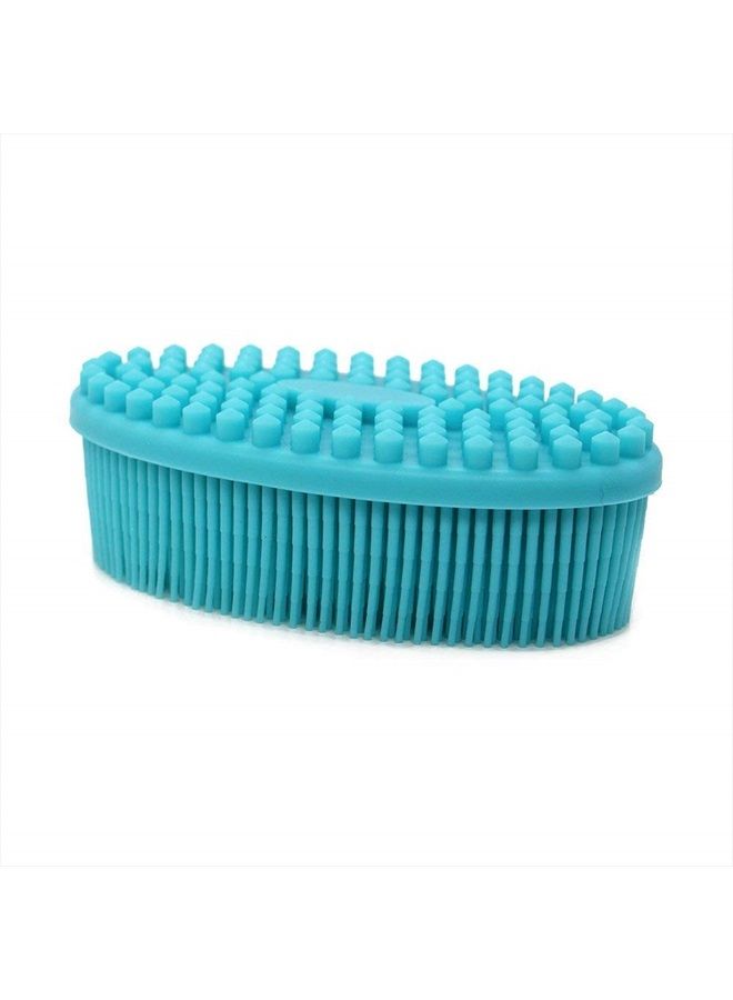 DNC Exfoliating Silicone Body Scrubber Shower Bath Body Brush Easy to Clean, Lathers Well, Eco Friendly, Long Lasting (Blue） - Image 2