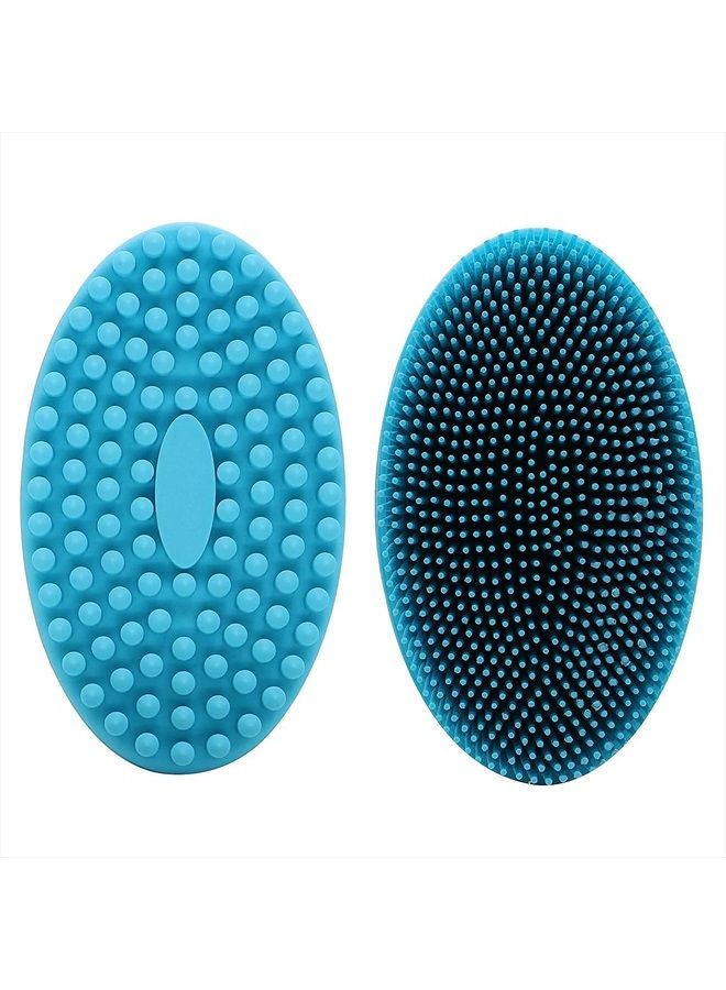 DNC Exfoliating Silicone Body Scrubber Shower Bath Body Brush Easy to Clean, Lathers Well, Eco Friendly, Long Lasting (Blue） - Image 3