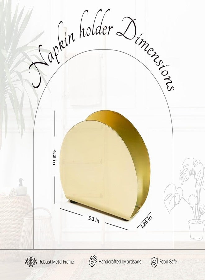 Nestroots Metallic Tissue Paper Holder | 4.3 X 3.3 Inches Finest Napkin Holder for Dining Table & Kitchen | Golden Tissue Stand for Home, Office & Restaurant - Image 3