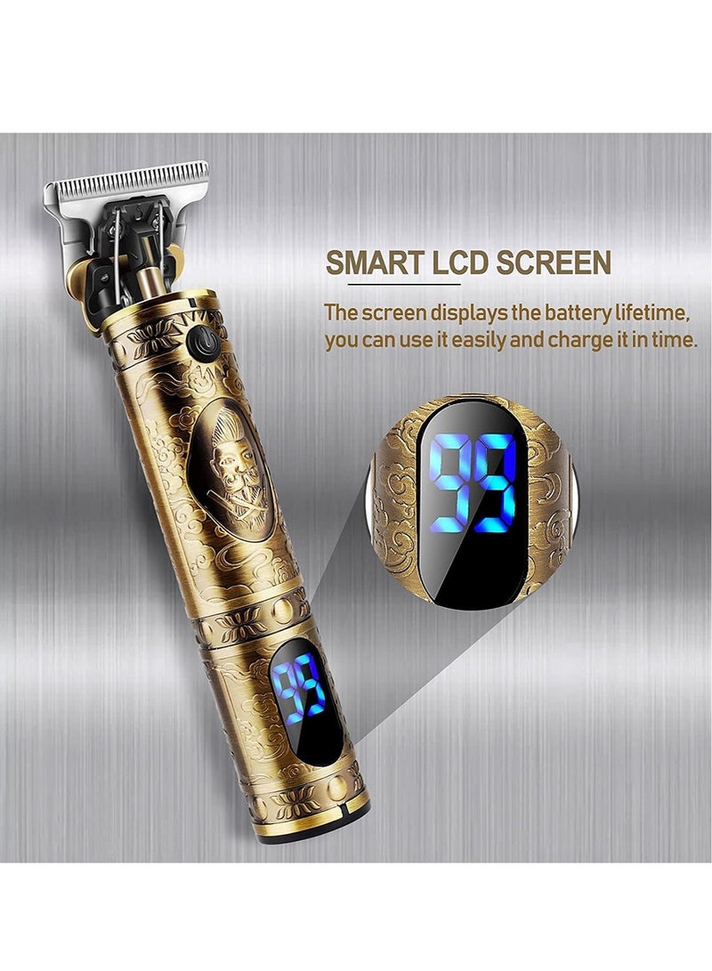 Professional Beard Trimmer,Cordless Electric Self Hair Clippers with LCD Screen,Precision Outliner Trimmer - Image 4