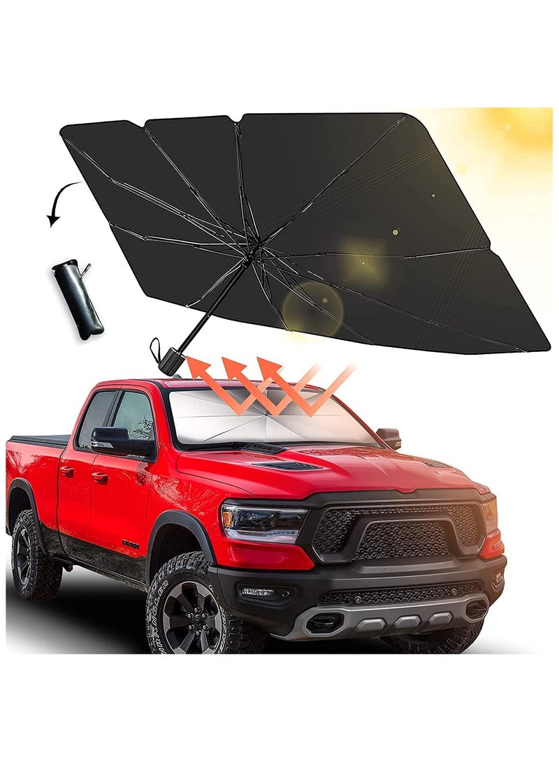 BJM SUV Car Windshield Sun Shade,Foldable Automotive Windshield Shade,Sunshades Car Umbrella for Windshield Easy to Store and Use Fits Windshields of Various Sizes - Image 1