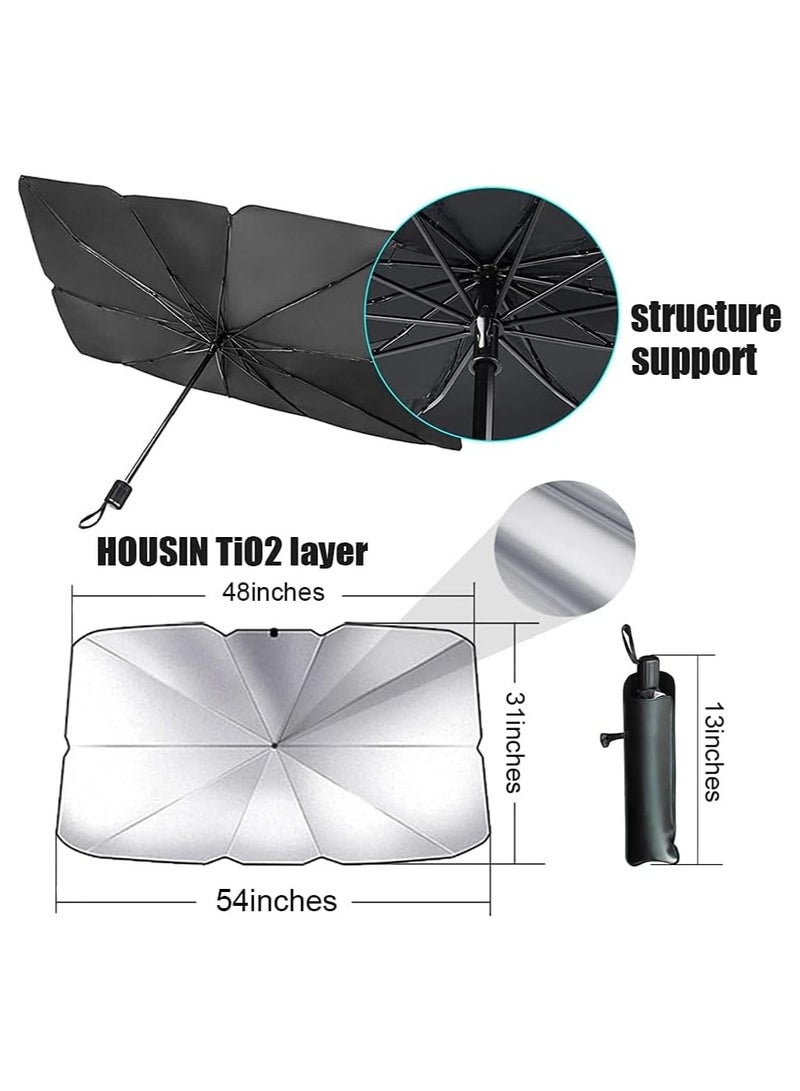 BJM SUV Car Windshield Sun Shade,Foldable Automotive Windshield Shade,Sunshades Car Umbrella for Windshield Easy to Store and Use Fits Windshields of Various Sizes - Image 2