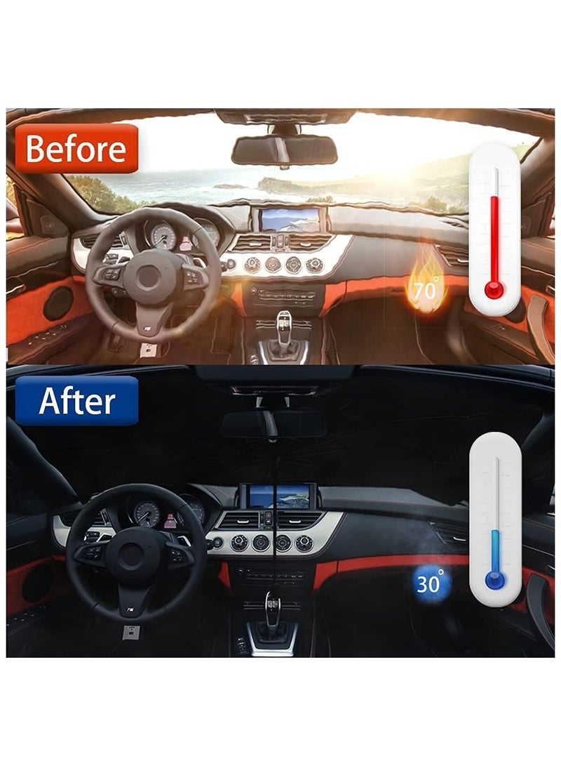 BJM SUV Car Windshield Sun Shade,Foldable Automotive Windshield Shade,Sunshades Car Umbrella for Windshield Easy to Store and Use Fits Windshields of Various Sizes - Image 5