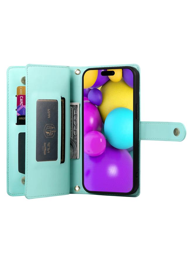 S-TOP Case For iPhone 16 Nine Card-slot Zipper Wallet Bag Leather Phone Case - Image 3