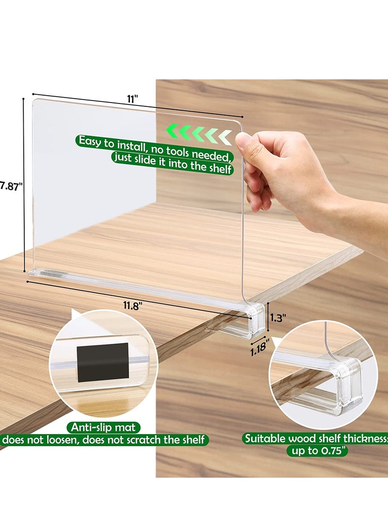 Clear Acrylic Shelf Dividers,Closets Shelf and Closet Separator for for Organization in Bedroom,Kitchen and Office Shelves - Image 2