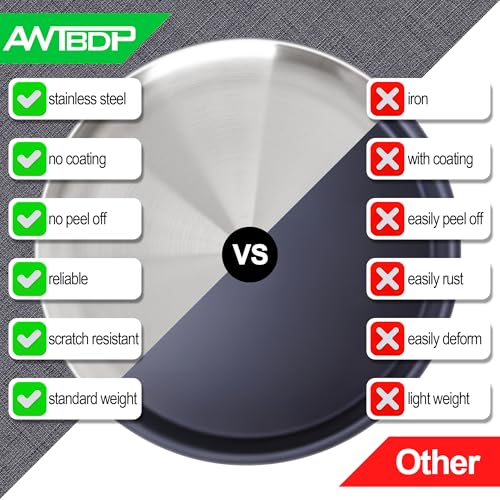 AWTBDP 12 Inch Pizza Pan Set of 3 for Oven, Non-Stick Stainless Steel Pizza Steel, Sturdy Non-Toxic Round Pizza Pans Tray for Cookie Pizza Pie Cake, Dishwasher Safe & Easy Clean - Image 4