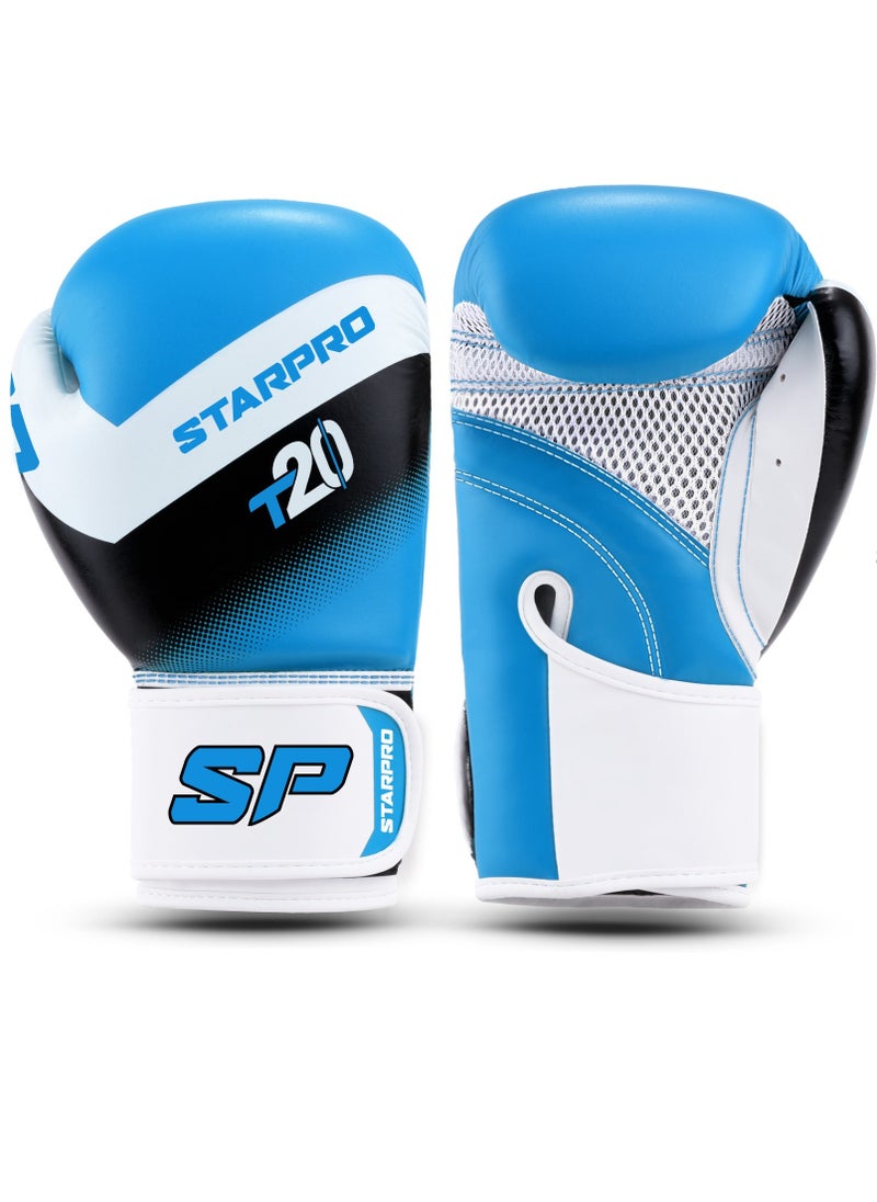 Starpro - T20 Boxing Gloves Vegan Leather Gloves for Training Sparring with Waterproof Lining Breathable Mesh Hand Protection - Image 1