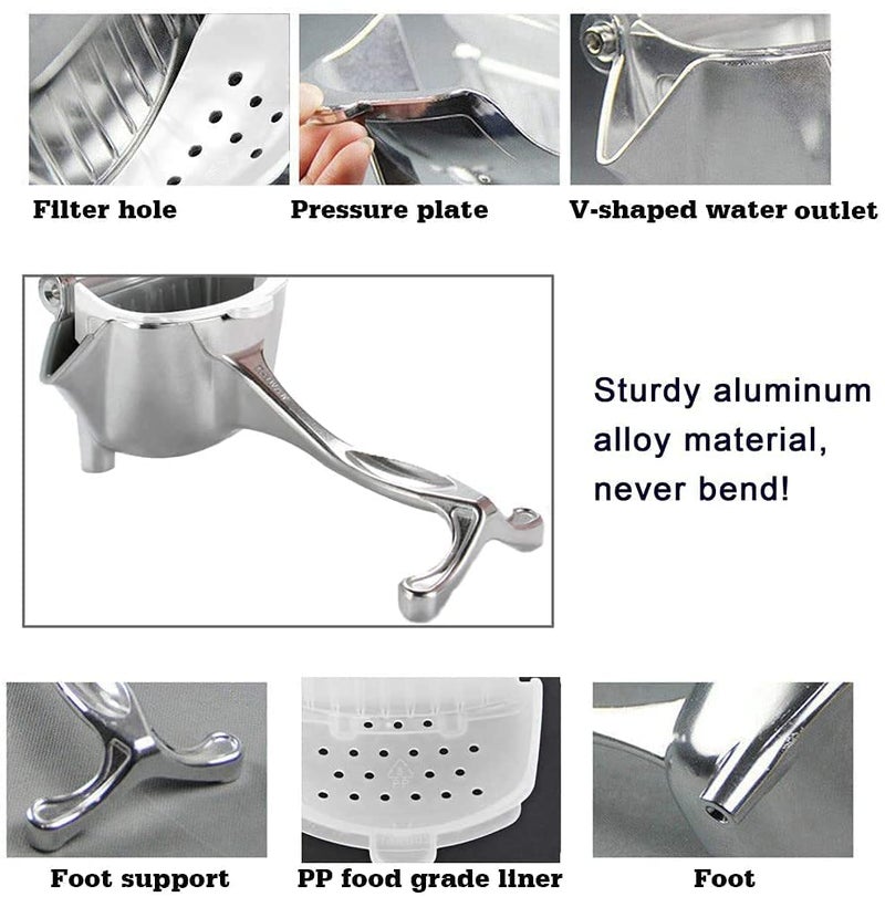 Uzox fruit juicerUzox Aluminium Fruit Hand Squeezer Heavy Duty Lemon Orange Juicer Manual Fruit Press Squeezer Fruit Juicer Extractor Tool ORPTSJU - Image 5