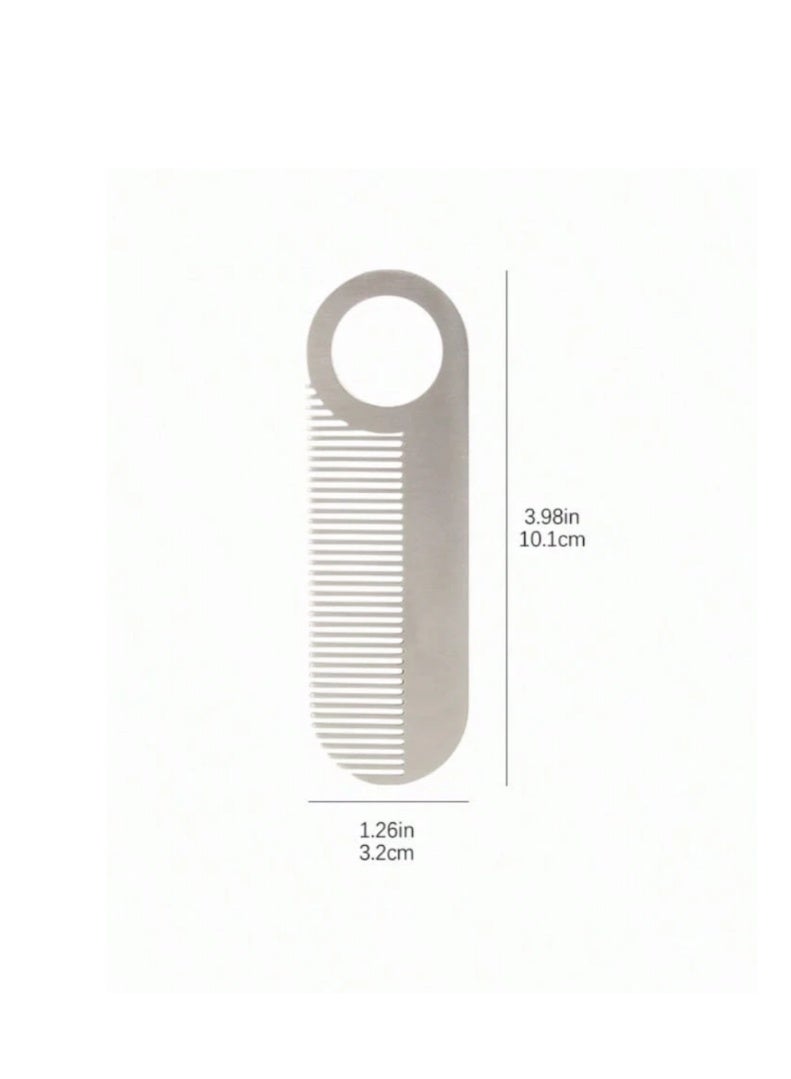 ZAFRA Beard Comb for Men – Stainless Steel Mustache & Hair Grooming Tool, Fine/Wide Teeth, Pocket-Size Anti-Static Metal with Velvet Pouch, Gift for Him - Image 5