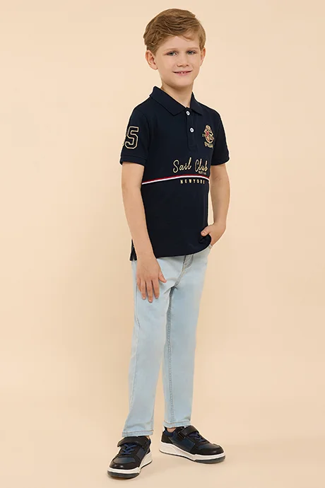 R&B Washed Straight Fit Jeans with Button Closure