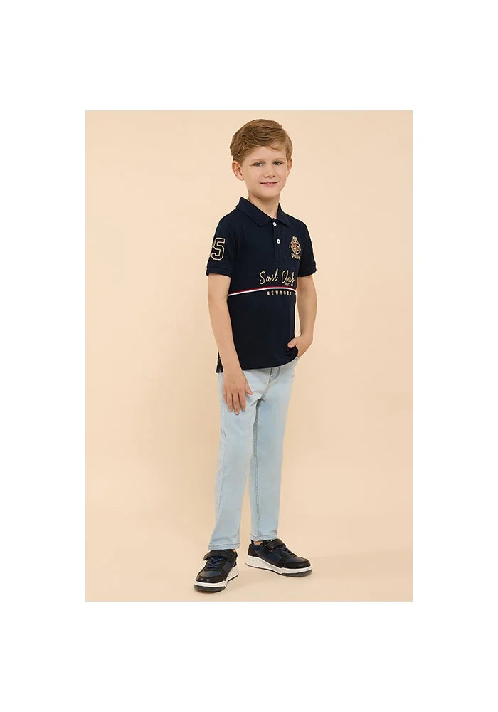 أر أند بي Washed Straight Fit Jeans with Button Closure