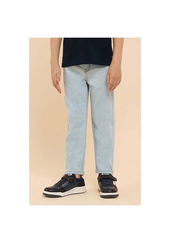 أر أند بي Washed Straight Fit Jeans with Button Closure