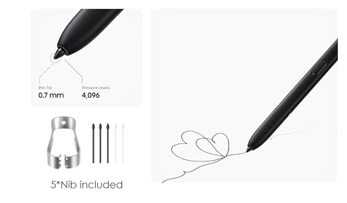 SLQ Galaxy S23 Ultra S Pen [WithBluetooth |4096 Pressure Sensor ] Replacement for Samsung Galaxy S23 Ultra 5G All Versions Touch Stylus Pen with 5xTips/Nibs (Black) - Image 4