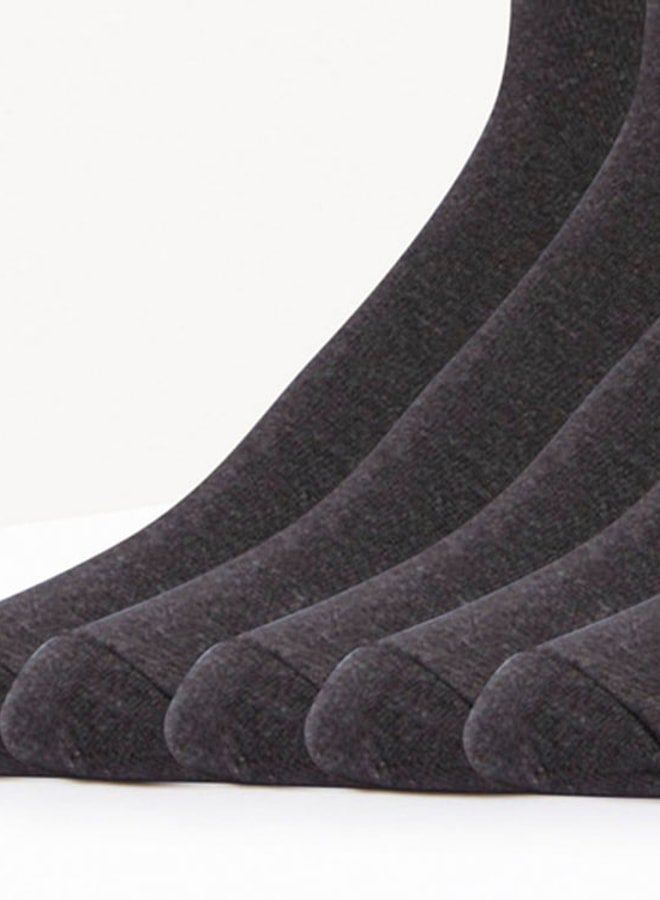 DUCHINI Men's Solid Calf Length Socks - Set of 5 - Image 3