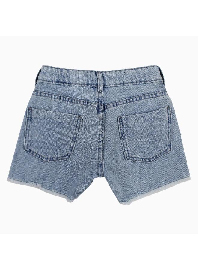 Solang Girls Jean Shorts – Light Wash Denim - Image 2