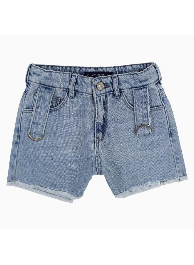 Solang Girls Jean Shorts – Light Wash Denim - Image 1