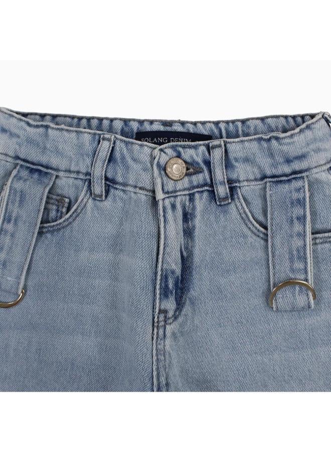 Solang Girls Jean Shorts – Light Wash Denim - Image 3