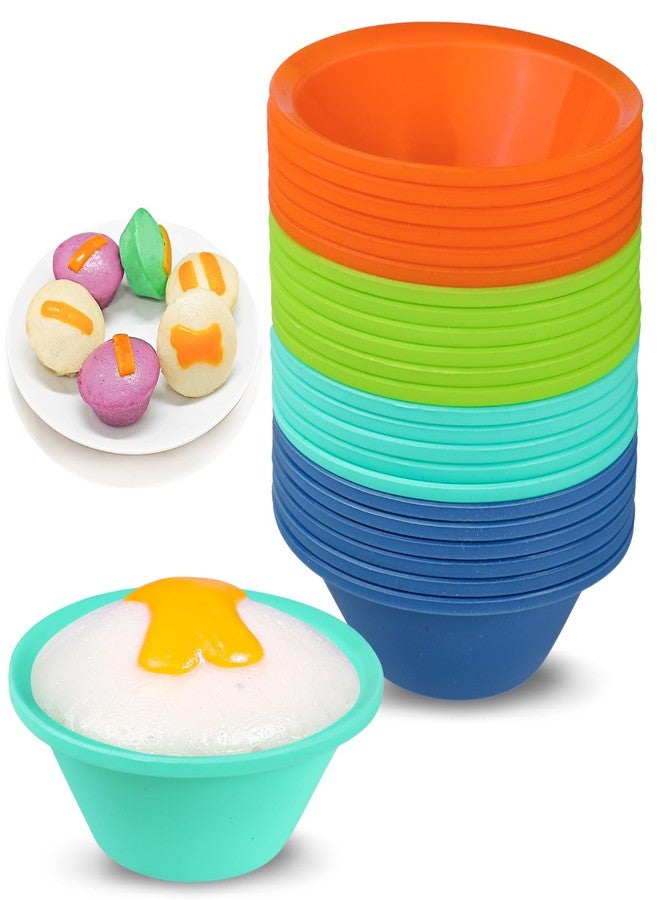 Webake 24 Pcs Silicone Puto Molder Filipino, 2.75" Reusable Puto Baking Cup for Steamer, BPA-Free and Non-Stick, Plastic Replacement Baking Cup, Great for Bite-Size Muffin, Tart Baking - Image 1