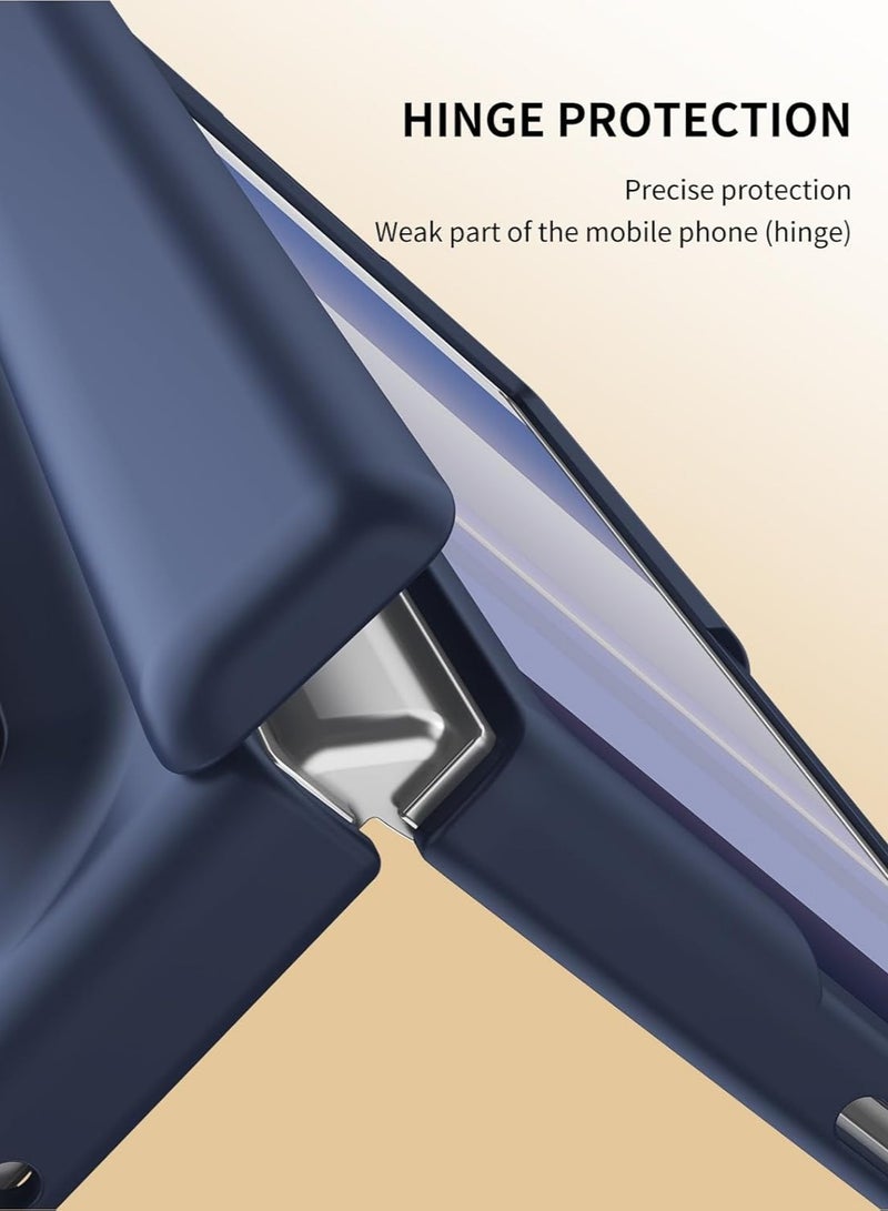 عام **غطاء Samsung Galaxy Z TriFold 5G 2025 — يحتوي على حامل قلم مدمج وستايلس، حافظة PC بتغطية كاملة مع مفصلة مقاومة للصدمات، وحامي شاشة أمامي عالي الوضوح مع حامل مخفي.** - Image 2