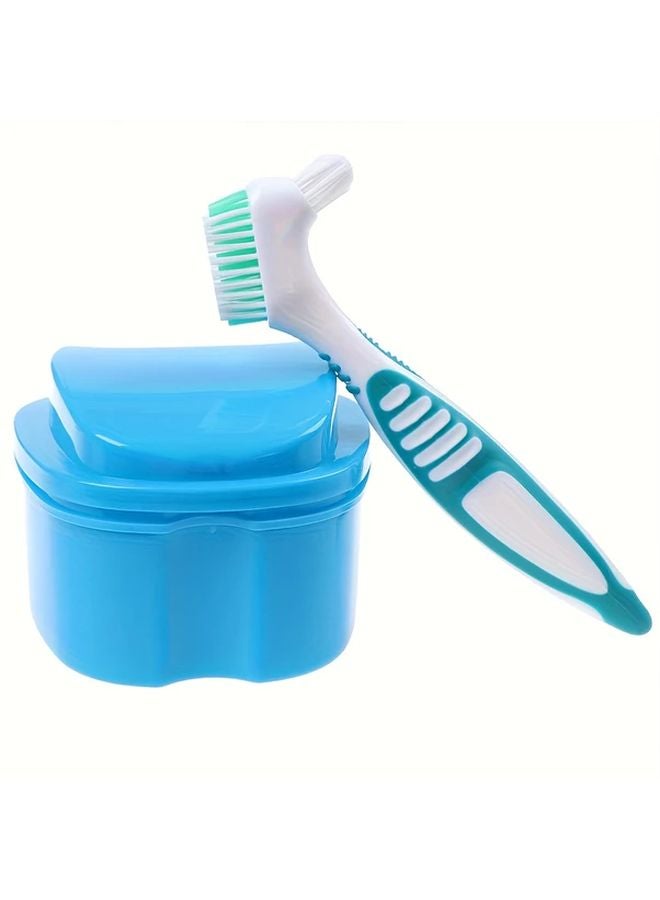 عدة تنظيف الأسنان الزرقاء على شكل تفاحة مع صندوق تخزين مهوي محمول - Image 1