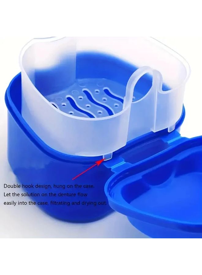 عدة تنظيف الأسنان الزرقاء على شكل تفاحة مع صندوق تخزين مهوي محمول - Image 4